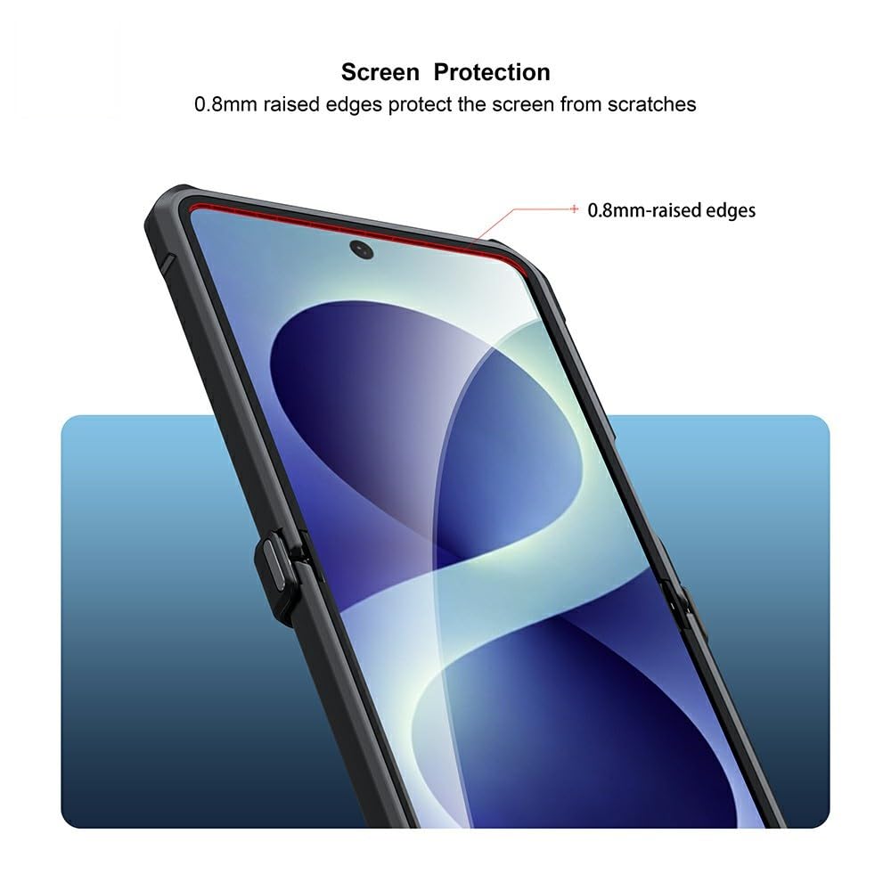 Samsung Z Flip8 XUNDD Beatle Series Airbag Shockproof Shell TPU & Acrylic Precise Cutouts Hinge Protective - Black