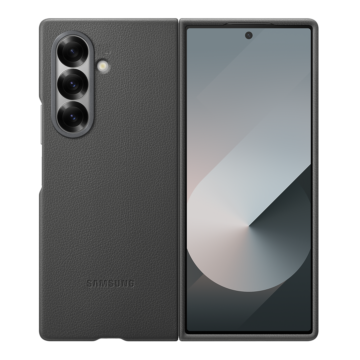 Samsung Z Fold8 Ultra Leather Case, Kindsuit Slim Leather Back Cover - Dark Grey