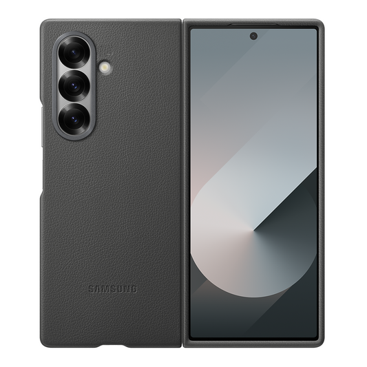 Samsung Z Fold8 Ultra Leather Case, Kindsuit Slim Leather Back Cover - Dark Grey