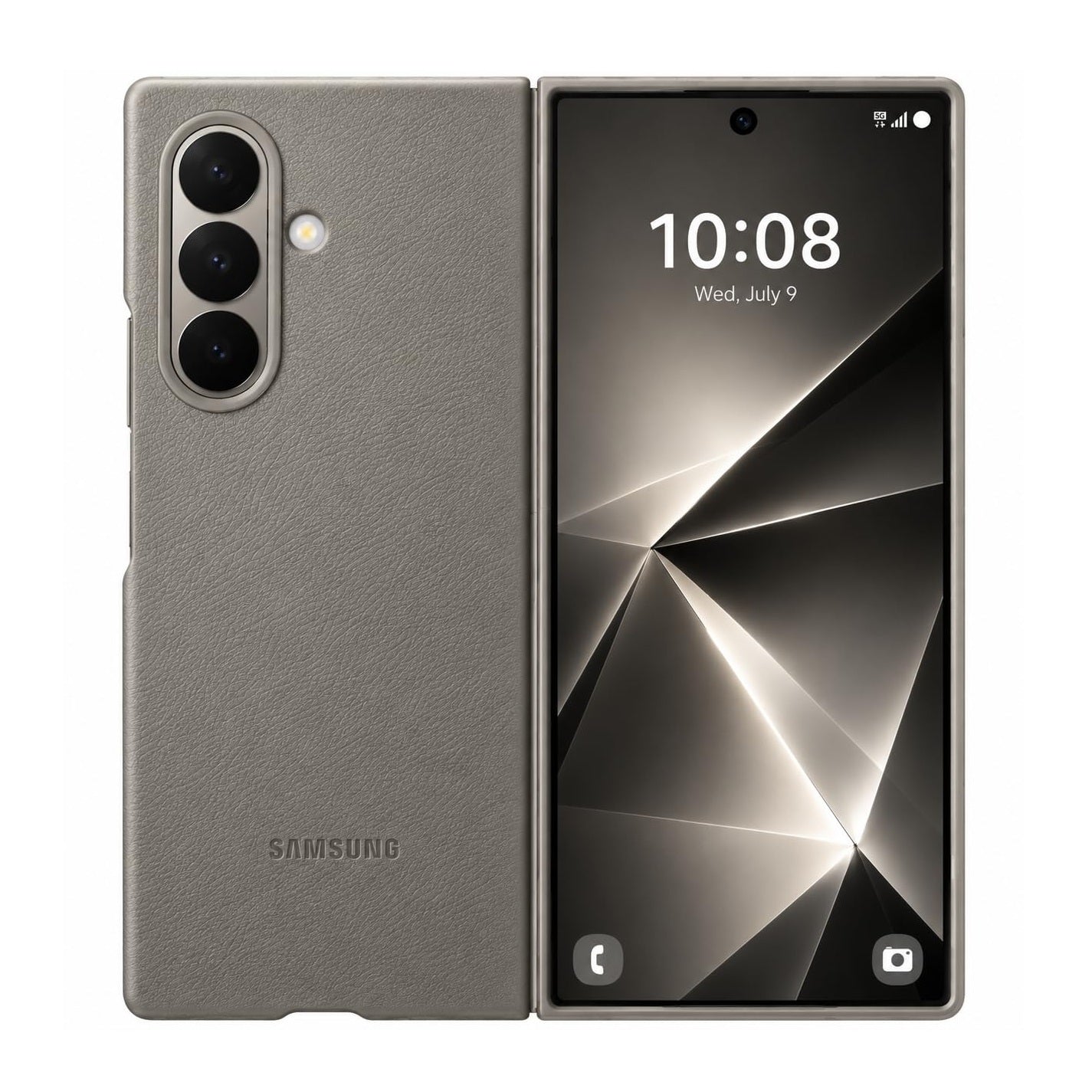 Samsung Z Fold8 Ultra Leather Case, Kindsuit Slim Leather Back Cover - Camel