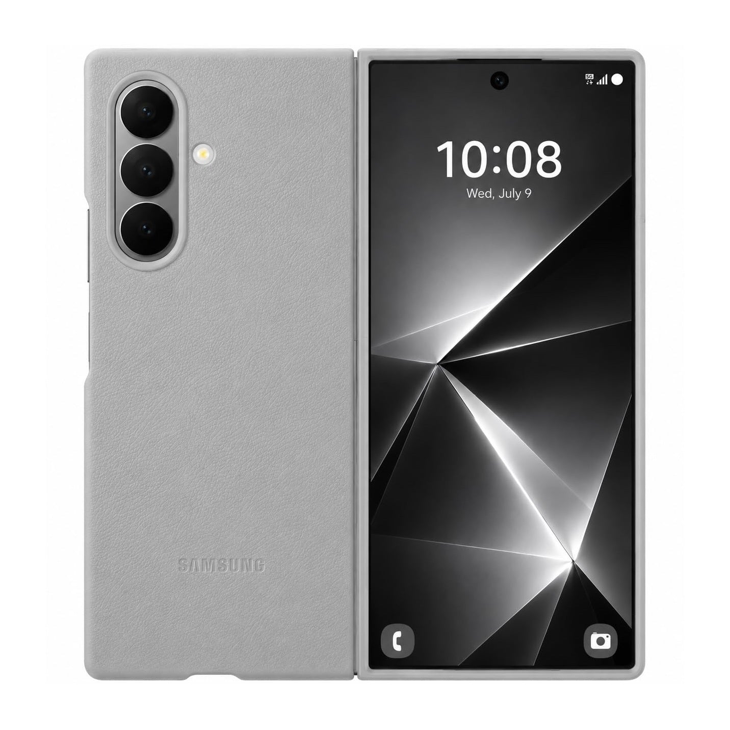 Samsung Z Fold8 Ultra Leather Case, Kindsuit Slim Leather Back Cover - Titanium Grey
