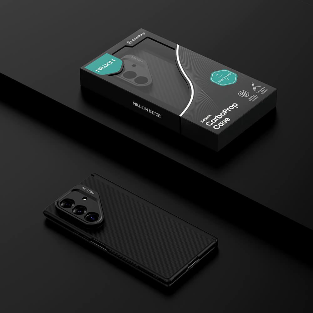 Samsung Galaxy Z Fold7 Nillkin Case, Carbon Aramid Fiber+TPU with Metal Camera Protection & Kickstand Magsafe