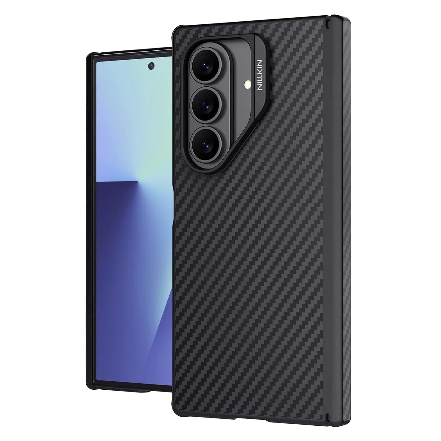 Samsung Galaxy Z Fold7 Nillkin Cover, Synthetic Fiber Pro Aramid Carbon Tough with Magsafe - Black