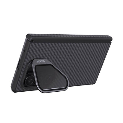 Samsung Galaxy Z Fold7 Nillkin Case, Carbon Aramid Fiber+TPU with Metal Camera Stand Magsafe - Black