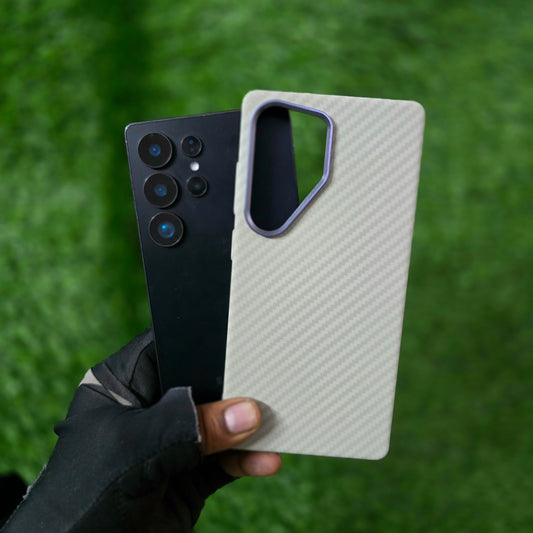 Samsung Galaxy S24 Ultra Carbon Fiber Case with Metal Camera with Magsafe Case- Titanium