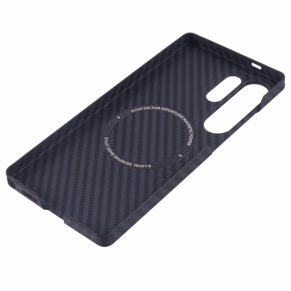 Samsung Galaxy S25 Ultra Carbon Case, X-level 0.6mm Thin Carbon Fiber Kevlar Case with Magsafe - Black