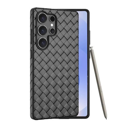 Samsung Galaxy S25 Ultra Weaving Braided Textured Breathable Case - Black