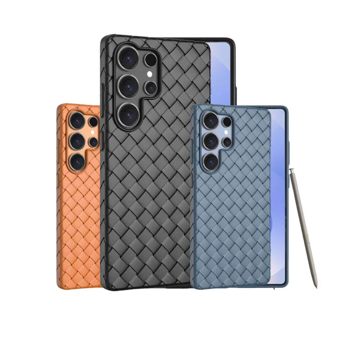 Samsung Galaxy S25 Ultra Weaving Braided Textured Breathable Case - Black