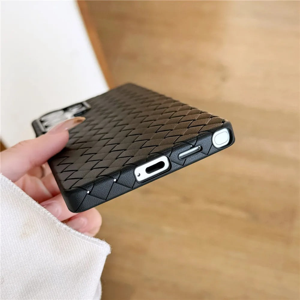 Samsung Galaxy S25 Ultra Weaving Braided Textured Breathable Case - Black