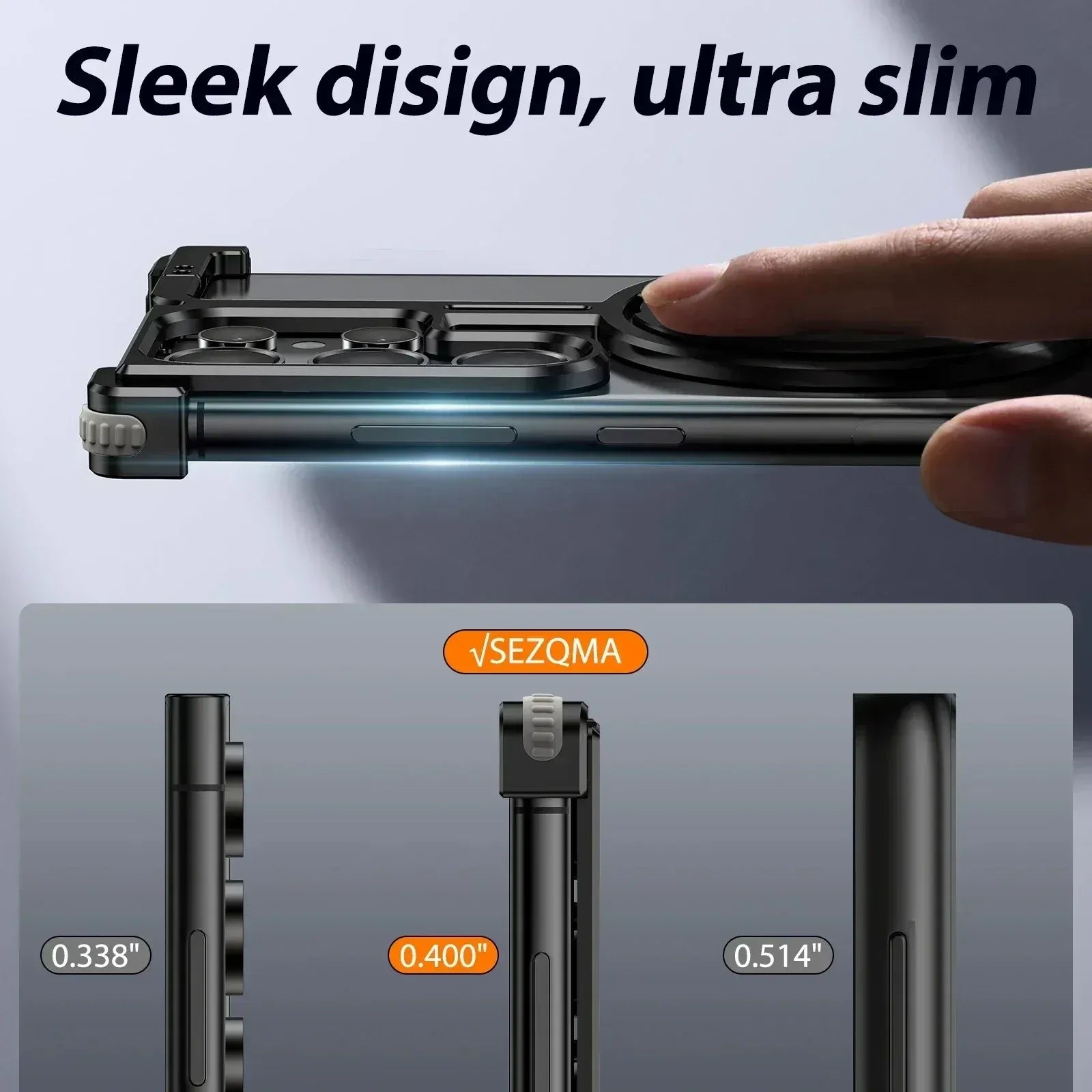 Samsung Galaxy S26 Ultra Metal Bumper Cover, T Shape with 360° Rotatable Kickstand & Magsafe - Black