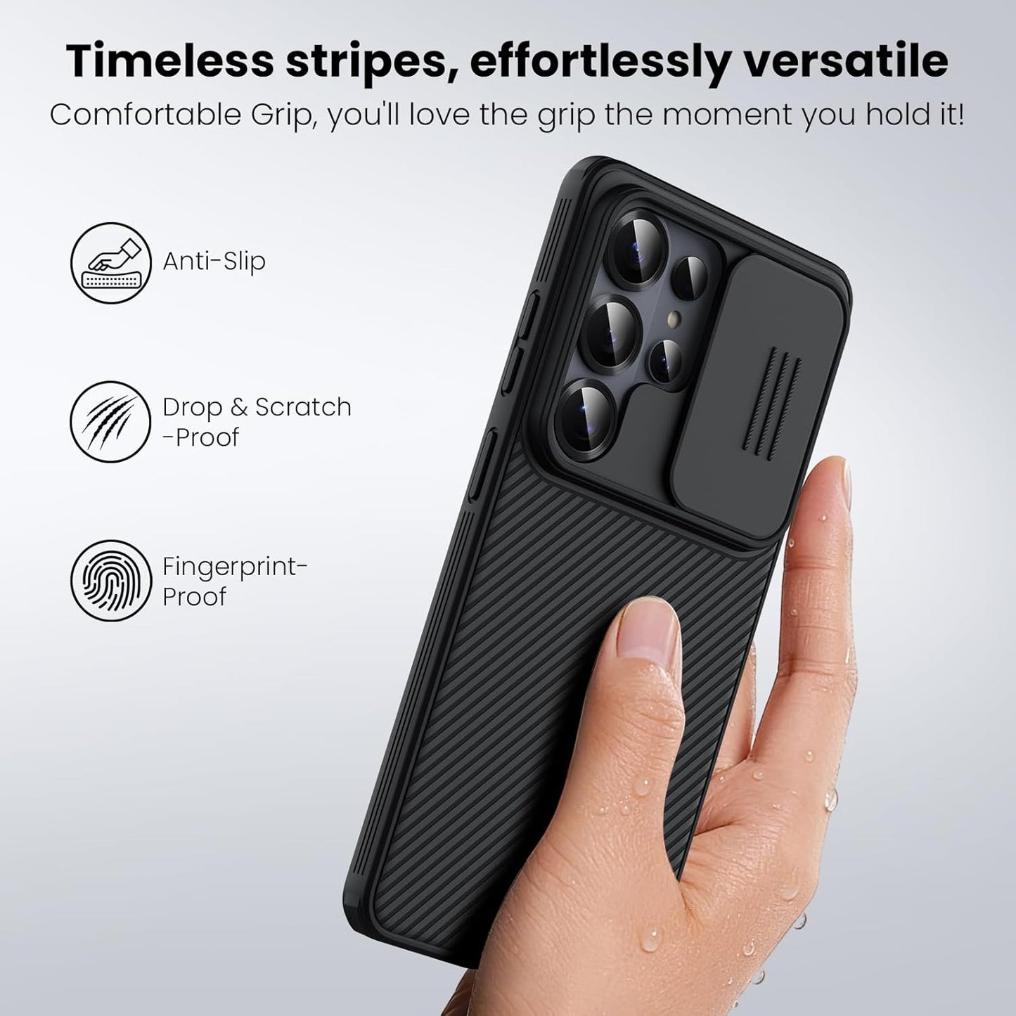 Samsung Galaxy S26 Ultra Nillkin Cover, CamShield Pro Slider Camera Close & Open Double Layered Protection TPU + PC - Black