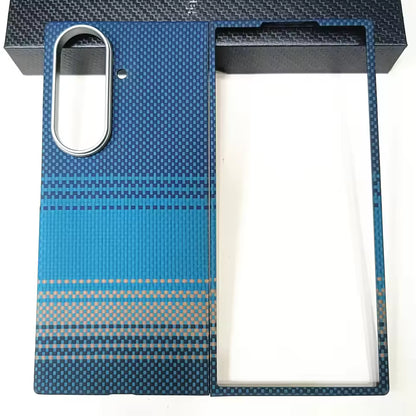 Samsung Galaxy Z Fold7 Carbon Case, 0.6mm Thin Carbon Fiber Kevlar Case - Blue