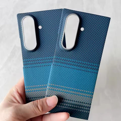 Samsung Galaxy Z Fold7 Carbon Case, 0.6mm Thin Carbon Fiber Kevlar Case - Blue