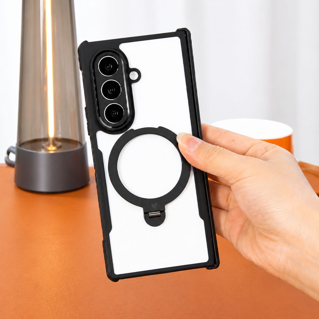 Samsung Fold8 Ultra Xundo Matte Frosted Cover with 360° Rotation Metal Camera Ring Kickstand with Hinge Protection (No Front)