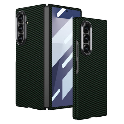 Samsung Galaxy Fold7 Gkk Super Slim Carbon Fiber Case with Inbuilt Front Glass - Green