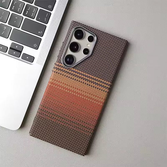 Samsung Galaxy S24 Ultra Tactile Sunset PC Thin Case Metal Camera with Magsafe Case