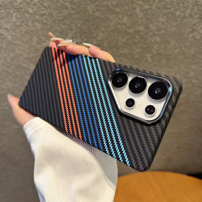Samsung Galaxy S25 Ultra Carbon Case, BMW M Sport Tri-Color Strip Metal Camera with Magsafe Case