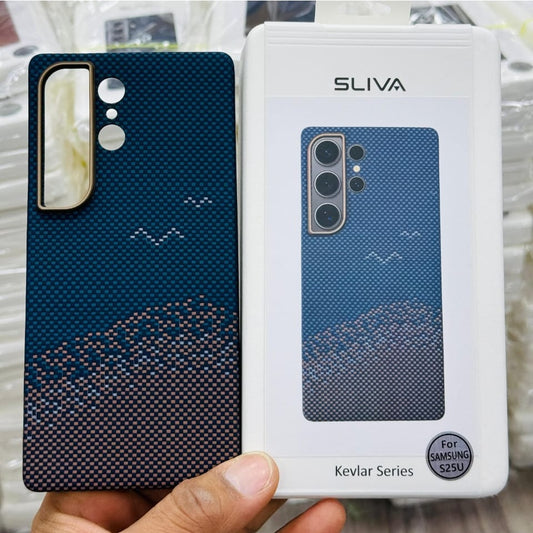 Samsung Galaxy S25 Ultra SLIVA Carbon Case, Real Aramid Carbon Fiber Thin Case - Brown