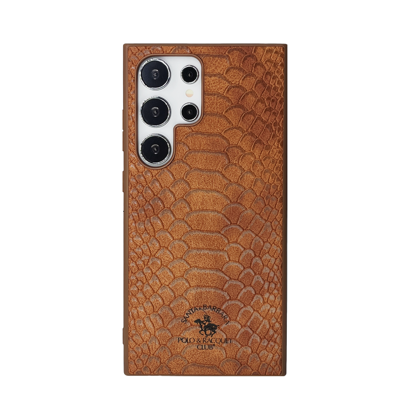 Samsung Galaxy S25 Ultra Santa Barbara Polo Racquet Club Knight Series Leather Case - Brown