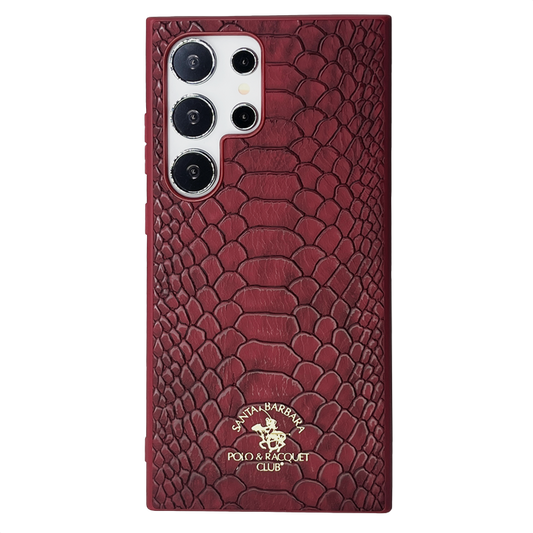 Samsung Galaxy S25 Ultra Santa Barbara Polo Racquet Club Knight Series Leather Case - Red
