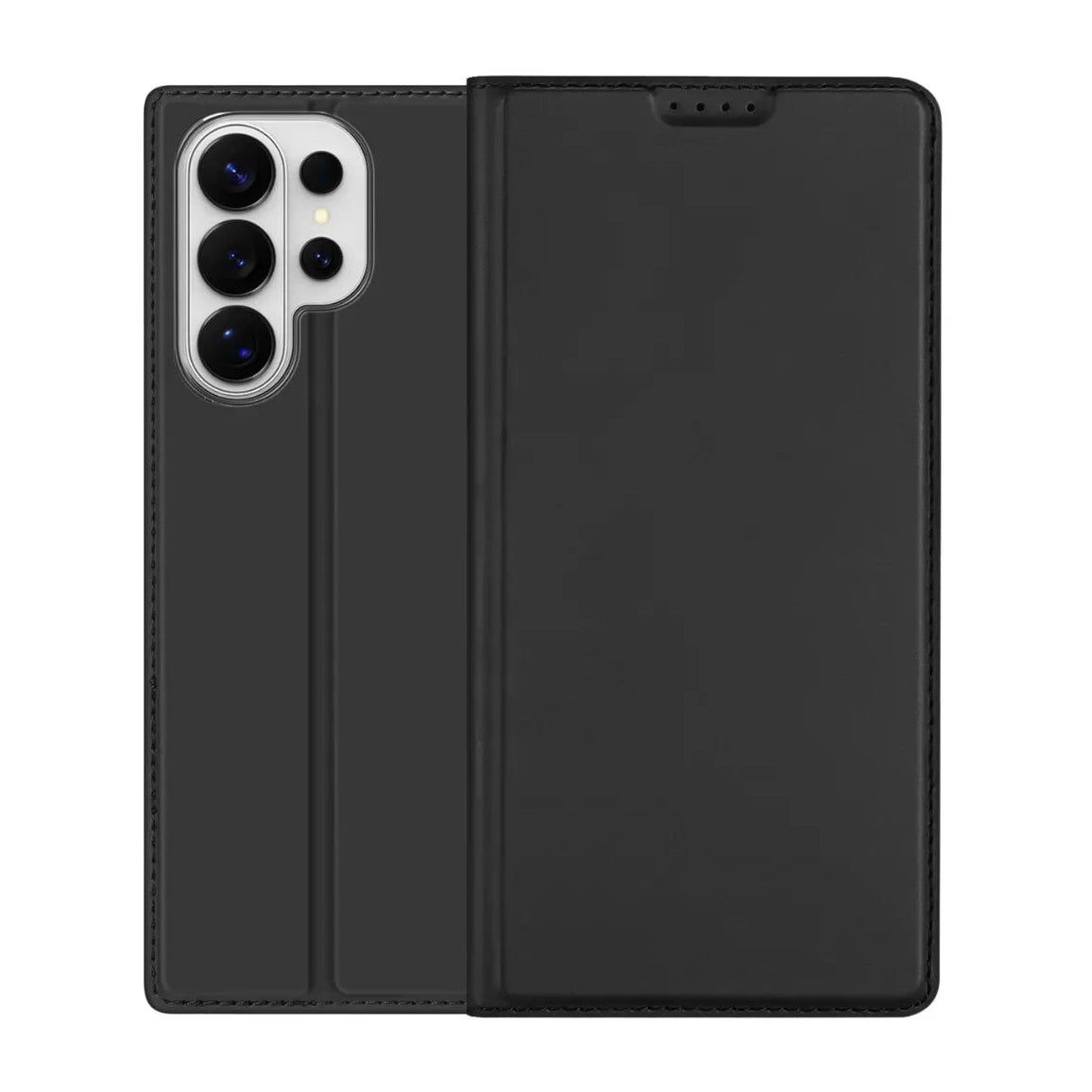 Samsung Galaxy S26 Ultra Leather Flip Case, Dux Ducis Skin Pro Series Card Slot Case with Kickstand - Black