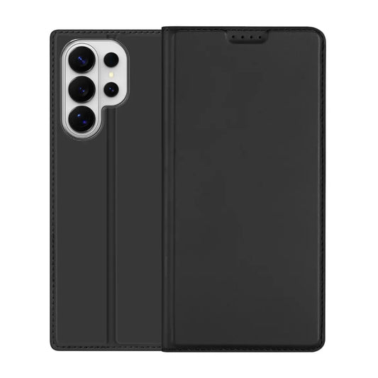 Samsung Galaxy S26 Ultra Leather Flip Case, Dux Ducis Skin Pro Series Card Slot Case with Kickstand - Black