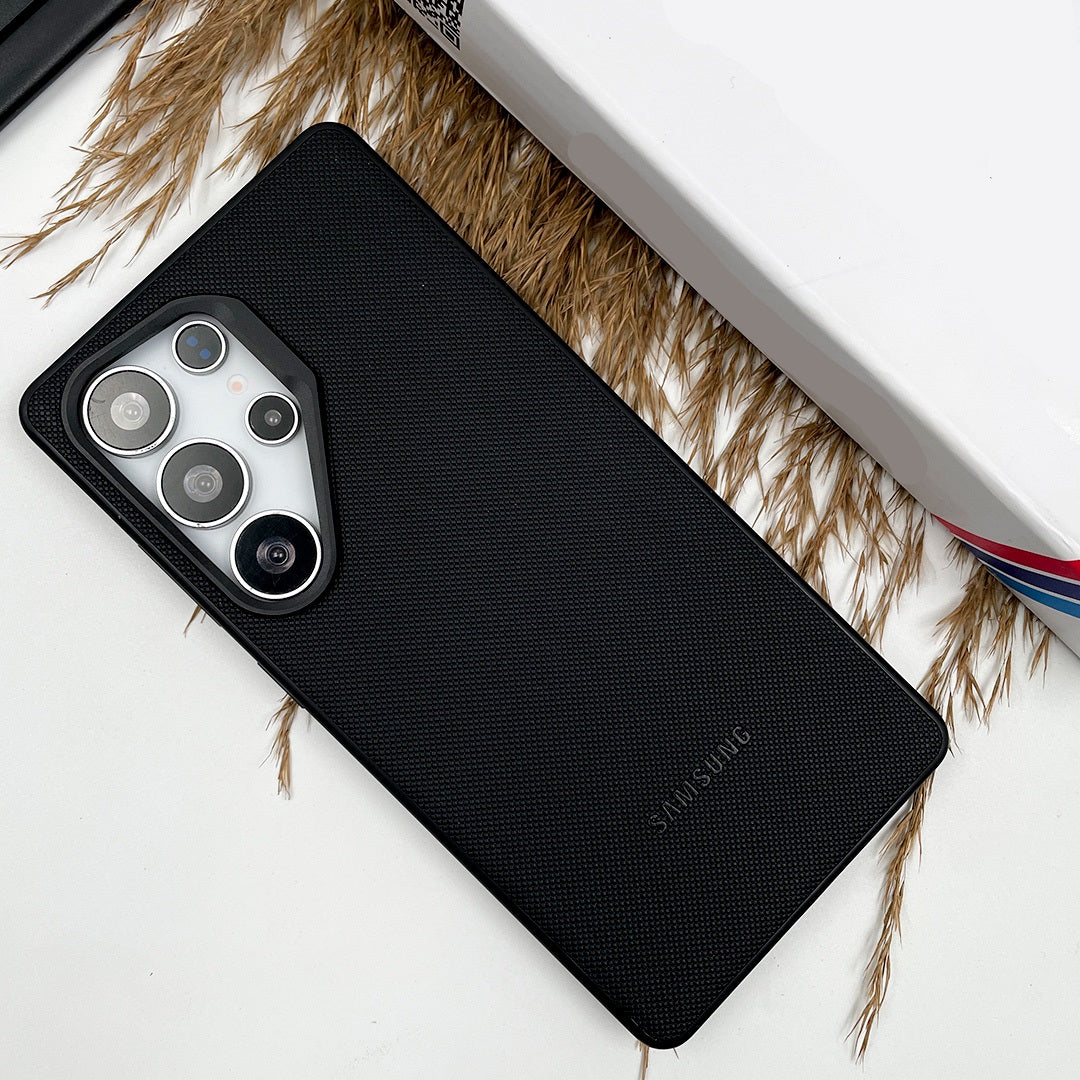 Samsung Galaxy S26 Ultra Signature Luxury Doted Vegan Leather Case - Black