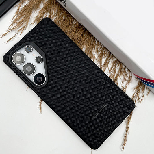 Samsung Galaxy S26 Ultra Signature Luxury Doted Vegan Leather Case - Black