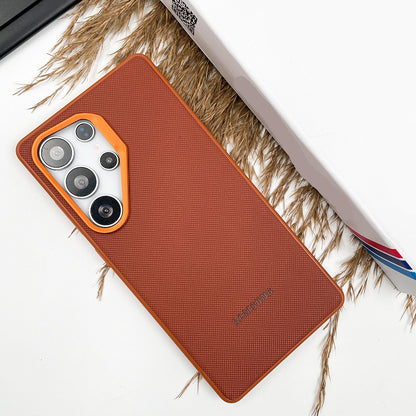 Samsung Galaxy S26 Ultra Signature Luxury Doted Vegan Leather Case - Brown