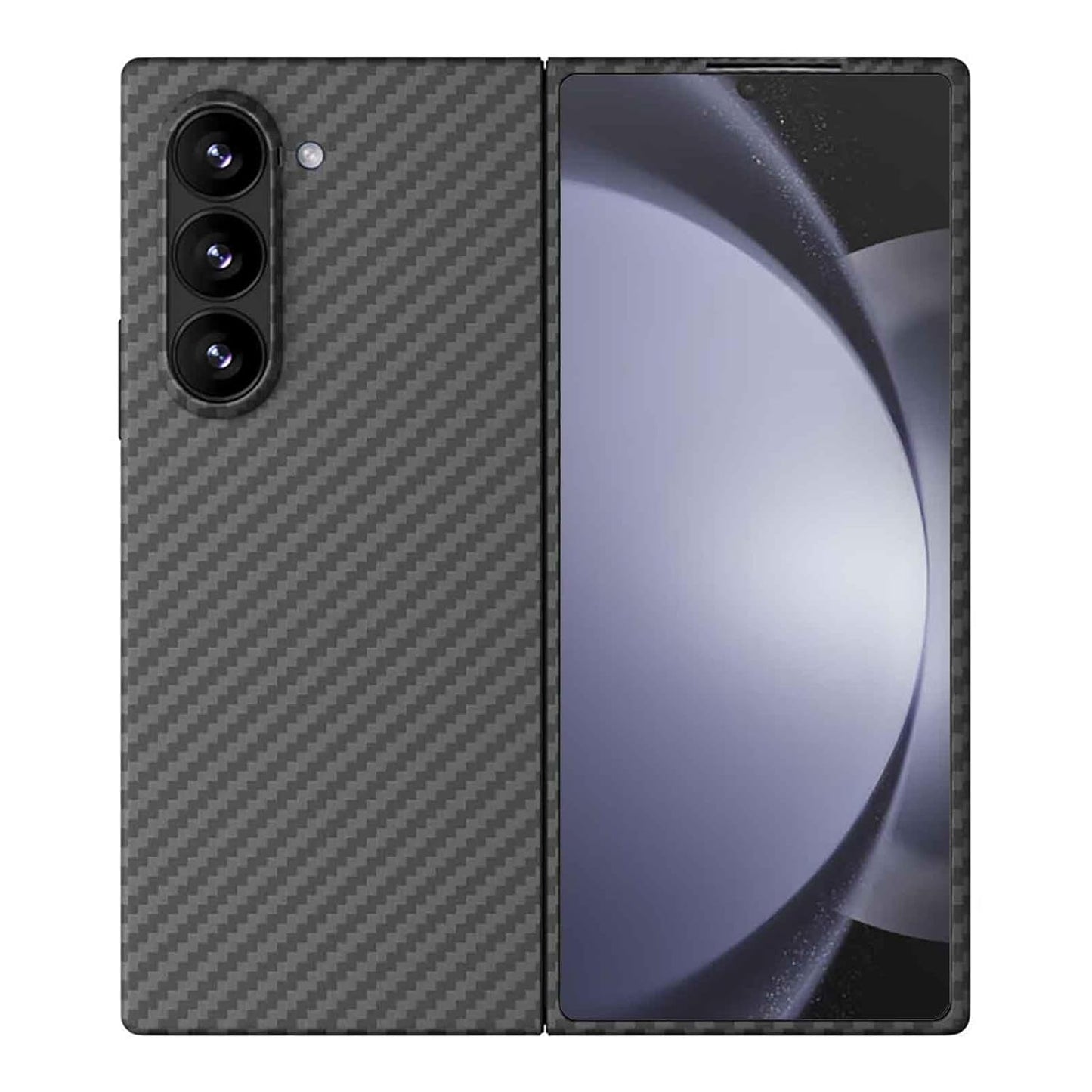 Samsung Galaxy Z Fold5 Carbon Case, 0.6mm Super Slim Carbon Texture Carbon Fiber - Black