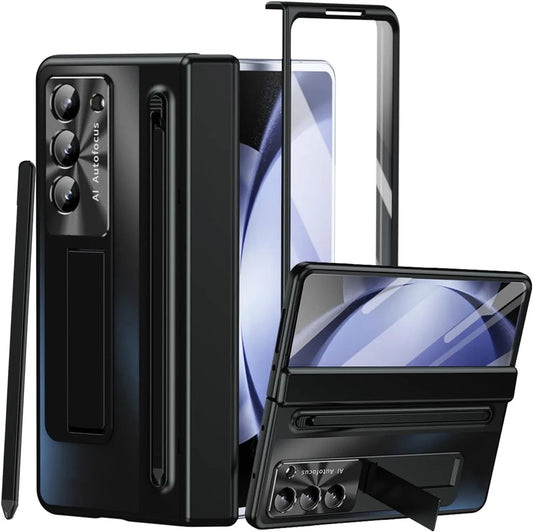 Samsung Galaxy Z Fold6 Electroplating Case with S Pen & Kickstand - Black