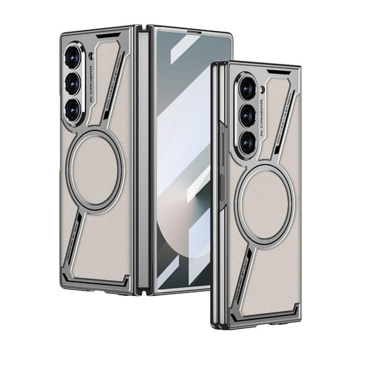 Samsung Galaxy Z Fold6 GKK Z Leather Shockproof Case with Glass