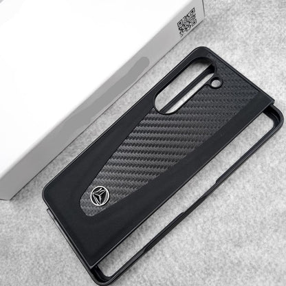 Samsung Galaxy Z Fold6 Leather Case, Mercedes Logo Case Sport Car Design - Black