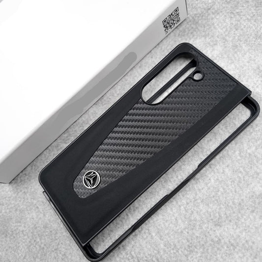 Samsung Galaxy Z Fold6 Leather Case, Mercedes Logo Case Sport Car Design - Black