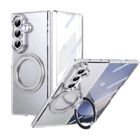 Samsung Galaxy Z Fold7 Anti Yellow 360° Rotating Ring Stand Magnetic Case with Magsafe - Grey