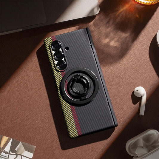 Samsung Galaxy Z Fold7 Carbon Case with Hinge Protection and Front inbuilt Glass and Magsafe Cover - Black
