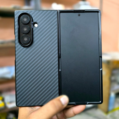 Samsung Galaxy Z Fold7 Carbon Texture Hard Back Cover - Black