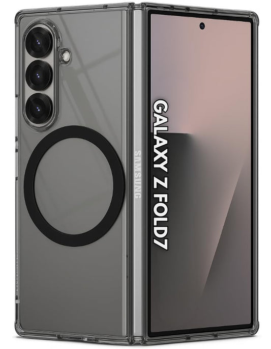 Samsung Galaxy Z Fold7 Cristal Clear Anti-Yellowing Magnetic Magsafe Case - Smoky