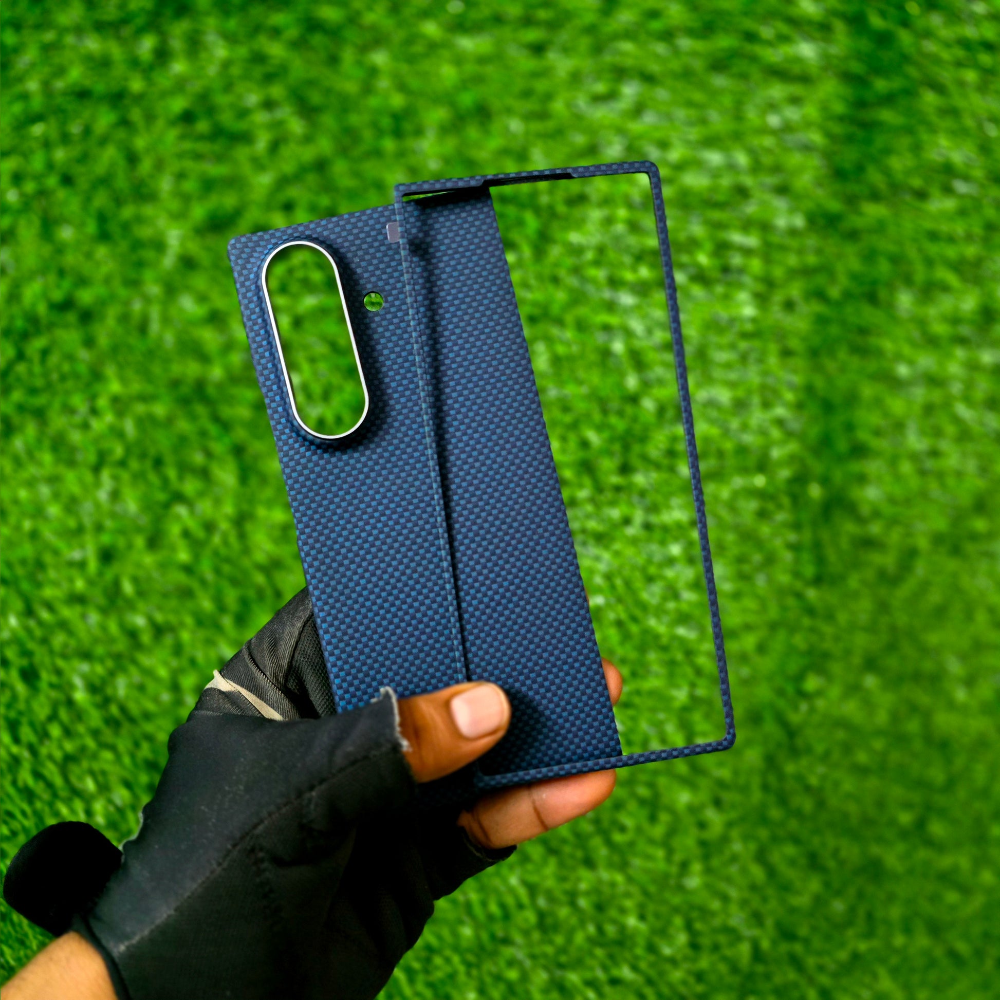 Samsung Galaxy Z Fold7 Real Carbon Fiber Case, 0.5mm Super Slim Original SLIVA Carbon Fiber with Magsafe - Blue