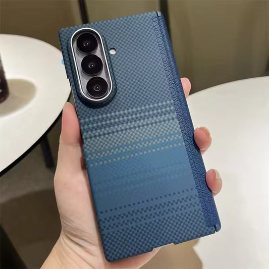 Samsung Galaxy Z Fold7 Slim Carbon Case, 0.6mm Thin Carbon Fiber Case with Magsafe, Hinge Protection & Front Glass - Blue
