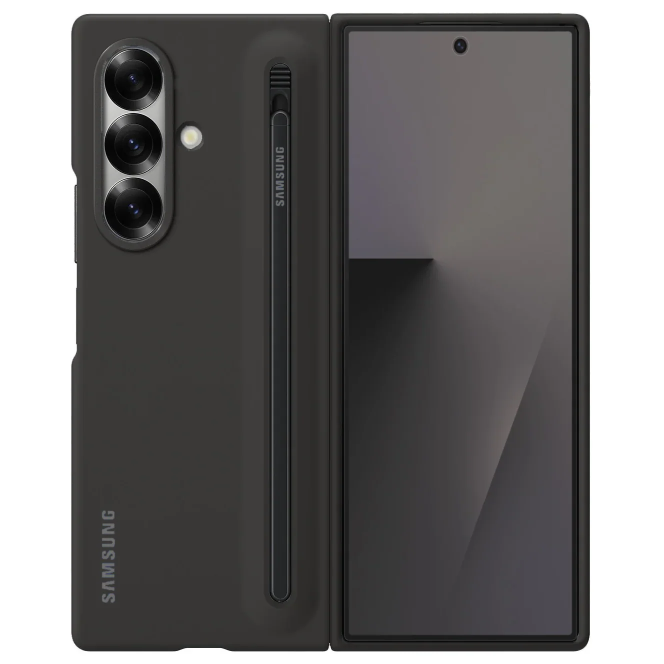 Samsung Galaxy Z Fold7 Slim Skin Feel S Pen Case with Stylus and Logo - Black