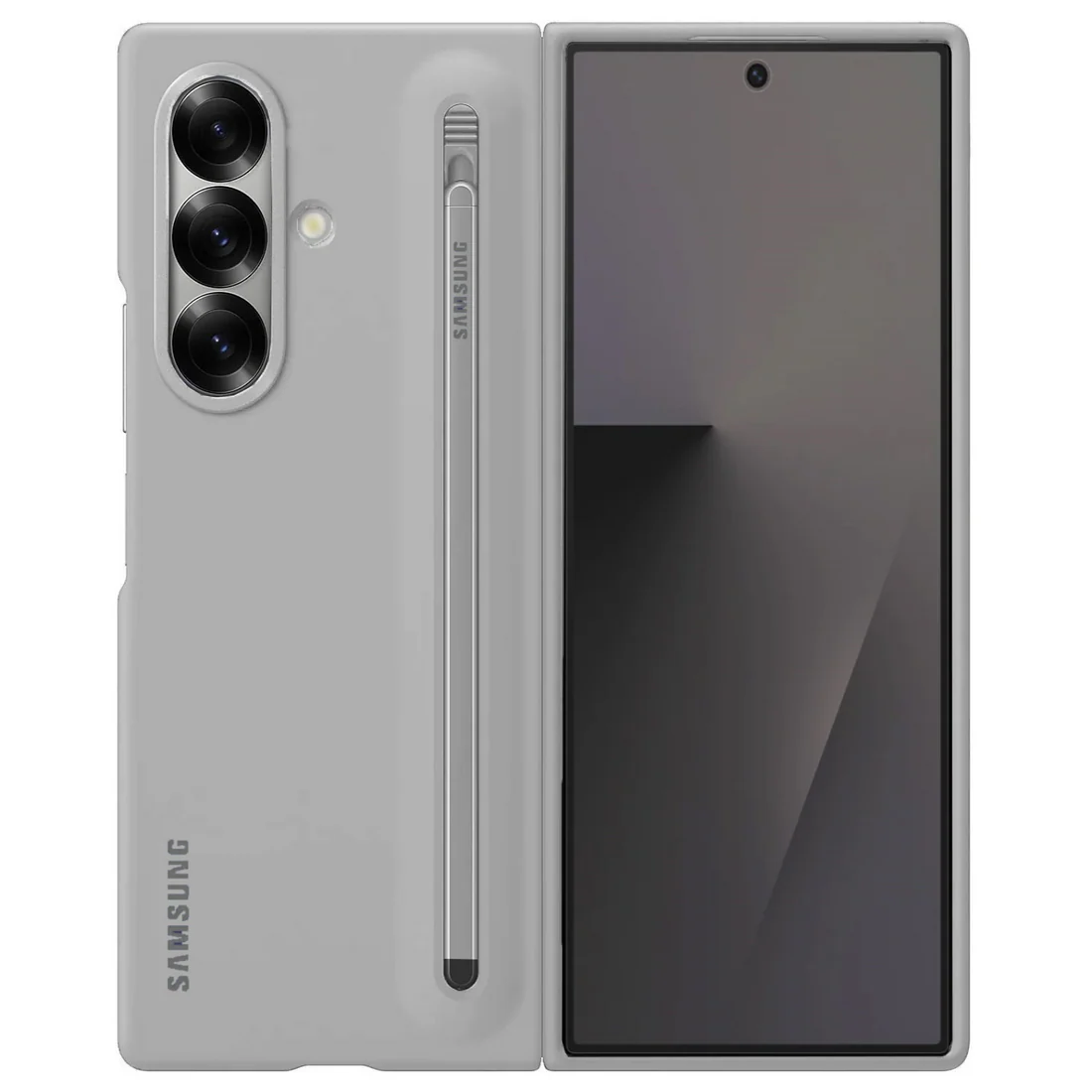 Samsung Galaxy Z Fold7 Slim Skin Feel S Pen Case with Stylus and Logo - Light Grey