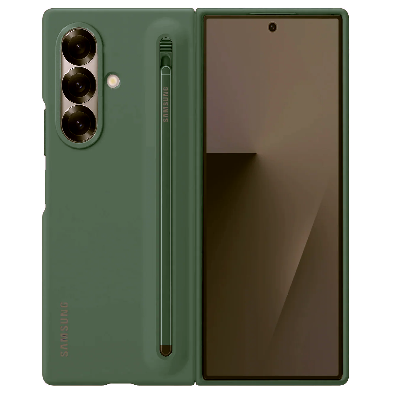 Samsung Galaxy Z Fold7 Slim Skin Feel S Pen Case with Stylus and Logo - Olive Green