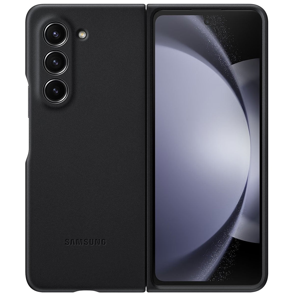 Samsung Galaxy Z Fold 5 Leather Case, Eco Slim Fit Leather Back Cover - Black