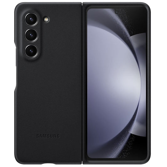 Samsung Galaxy Z Fold 5 Leather Case, Eco Slim Fit Leather Back Cover - Black