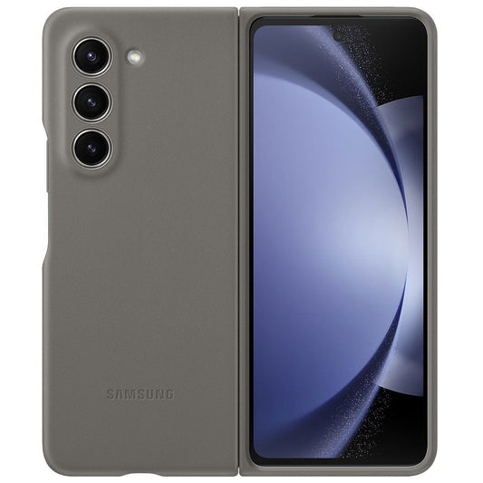Samsung Galaxy Z Fold 5 Leather Case, Eco Slim Fit Leather Back Cover - Grey