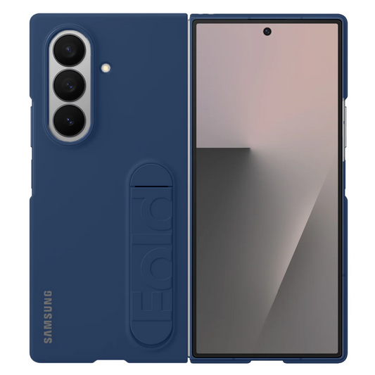 Samsung Z Fold7 Silicon Case Kickstand with Logo - Blue