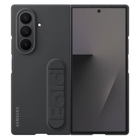 Samsung Z Fold7 Silicon Case Kickstand with Logo - Black