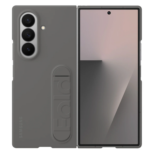 Samsung Z Fold7 Silicon Case Kickstand with Logo - Dark Grey