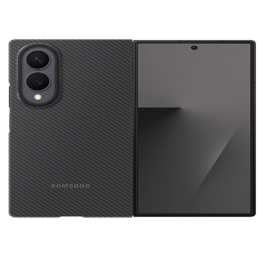 Samsung Z Fold8 Carbon Case, 0.8mm Slim Carbon Fiber Cover Magsafe and Logo - Black
